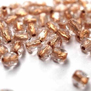 50 Copper Line Crystal böhmische Perlen 3mm, tschechische feuerpolierte facettierte Glasperlen DIY Glasschliff Bild 1