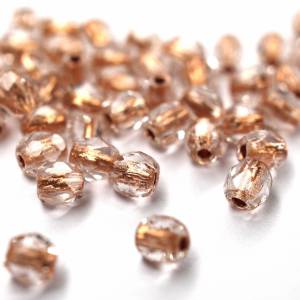 50 Copper Line Crystal böhmische Perlen 3mm, tschechische feuerpolierte facettierte Glasperlen DIY Glasschliff Bild 2