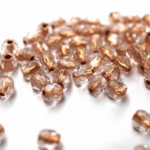 50 Copper Line Crystal böhmische Perlen 3mm, tschechische feuerpolierte facettierte Glasperlen DIY Glasschliff Bild 3