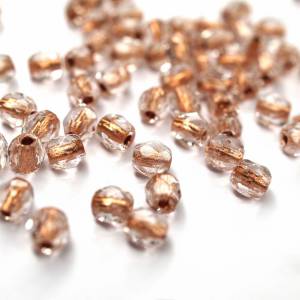 50 Copper Line Crystal böhmische Perlen 3mm, tschechische feuerpolierte facettierte Glasperlen DIY Glasschliff Bild 4