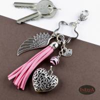 Taschenbaumler rosa silbern Schlüsselanhänger Bild 1