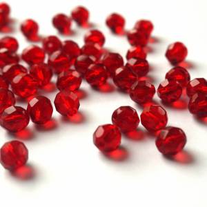 10 Siam Ruby, böhmische Perlen, tschechische feuerpolierte facettierte Glasperlen, DIY Glasschliff 8mm Bild 2