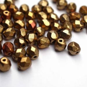 50 Metallic Mix böhmische Perlen 4mm, tschechische feuerpolierte facettierte Glasperlen DIY Glasschliff Bild 1