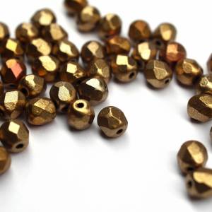50 Metallic Mix böhmische Perlen 4mm, tschechische feuerpolierte facettierte Glasperlen DIY Glasschliff Bild 2