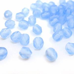 50   Matte Light Sapphire böhmische Perlen 4mm, tschechische feuerpolierte facettierte Glasperlen DIY Glasschliff Bild 2