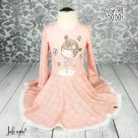 Drehkleid Langarm - Kleid mit Drehrock Ballerina Apricot Gr. 98 Bild 1