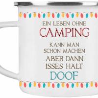 Camping-Emaille-Tasse OHNE CAMPING IST DOOF┊tolle Geschenkidee für Camper Bild 2