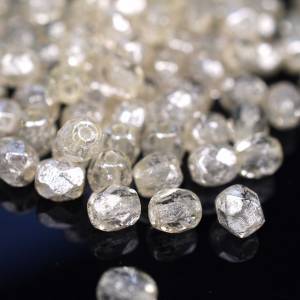 50 Crystal Silver Splash böhmische Perlen 4mm, tschechische feuerpolierte facettierte Glasperlen DIY Glasschliff Bild 2