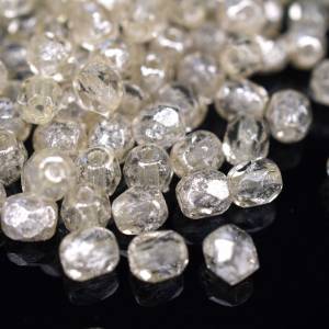 50 Crystal Silver Splash böhmische Perlen 4mm, tschechische feuerpolierte facettierte Glasperlen DIY Glasschliff Bild 3
