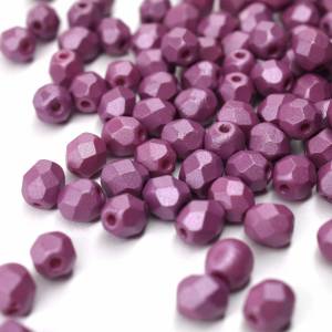 50 Powdery Lavender böhmische Perlen 4mm, tschechische feuerpolierte facettierte Glasperlen DIY Glasschliff 4mm Bild 1