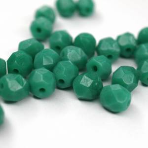 20   Milky Light Green böhmische Perlen 6mm, tschechische feuerpolierte facettierte Glasperlen DIY Glasschliff Bild 1