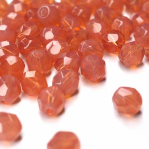 20 Milky Pink böhmische Perlen 6mm, tschechische feuerpolierte facettierte Glasperlen DIY Glasschliff Bild 3