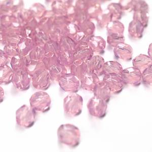50 Milky Pink böhmische Perlen 4mm, tschechische feuerpolierte facettierte Glasperlen DIY Glasschliff 4mm Bild 1