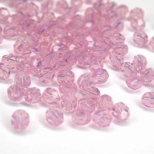 50 Milky Pink böhmische Perlen 4mm, tschechische feuerpolierte facettierte Glasperlen DIY Glasschliff 4mm Bild 2