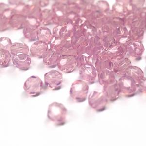 50 Milky Pink böhmische Perlen 4mm, tschechische feuerpolierte facettierte Glasperlen DIY Glasschliff 4mm Bild 3