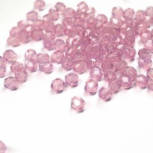 50 Milky Pink böhmische Perlen 4mm, tschechische feuerpolierte facettierte Glasperlen DIY Glasschliff 4mm Bild 4