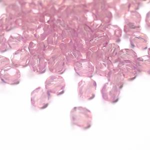 50 Milky Pink böhmische Perlen 4mm, tschechische feuerpolierte facettierte Glasperlen DIY Glasschliff 4mm Bild 5