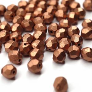20 Matte Metallic Copper Perlen 6mm, tschechische feuerpolierte facettierte Glasperlen DIY Glasschliff Bild 2