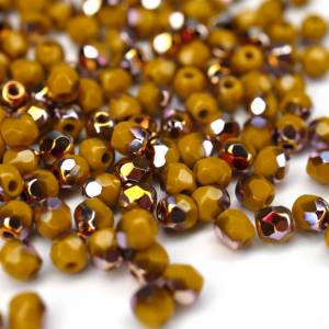 50 Goldenrod Santander böhmische Perlen 3mm, tschechische feuerpolierte facettierte Glasperlen DIY Glasschliff Bild 3