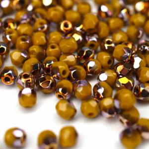 50 Goldenrod Santander böhmische Perlen 3mm, tschechische feuerpolierte facettierte Glasperlen DIY Glasschliff Bild 4