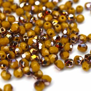 50 Goldenrod Santander böhmische Perlen 3mm, tschechische feuerpolierte facettierte Glasperlen DIY Glasschliff Bild 5