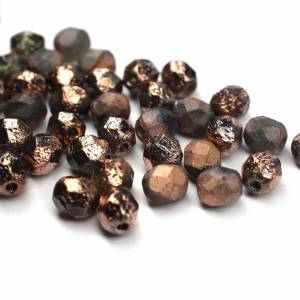 20 Etched Crystal Capri Gold Full böhmische Perlen 6mm, tschechische feuerpolierte facettierte Glasperlen DIY Glasschlif Bild 2