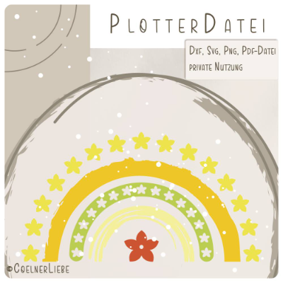 Plotterdatei Blumen Regenbogen – Fröhliches DIY-Motiv für Plotter & Druck