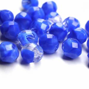 10 Sapphire Cystal böhmische Perlen 8mm, tschechische feuerpolierte facettierte Glasperlen DIY Glasschliff Bild 1