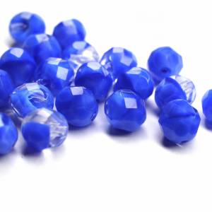 10 Sapphire Cystal böhmische Perlen 8mm, tschechische feuerpolierte facettierte Glasperlen DIY Glasschliff Bild 2