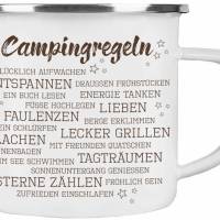 Camping-Emaille-Tasse CAMPINGREGELN ┊tolle Geschenkidee für Camper Bild 1