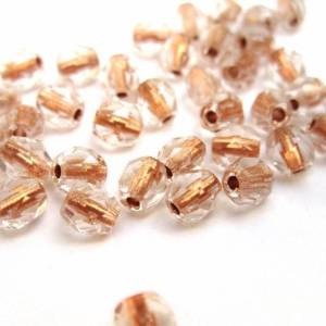 50   Copper Line Crystal böhmische Perlen 4mm, tschechische feuerpolierte facettierte Glasperlen DIY Glasschliff Bild 1