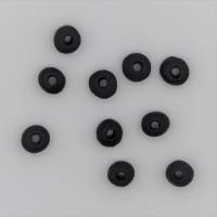 10 Keramikperlen, Kugel, rund abgeflacht, 10 x 7 mm, schwarz, Schmuckherstellung, Perle, Keramikschmuck, Perlen fädeln Bild 1