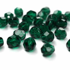 20 Dark Emerald böhmische Perlen 6mm, tschechische feuerpolierte facettierte Glasperlen DIY Glasschliff Bild 2