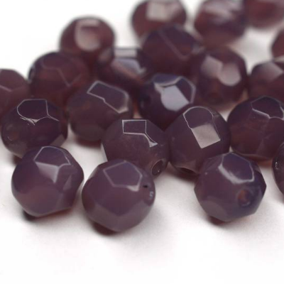 20 Dark Milky Amethyst böhmische Perlen 6mm, tschechische feuerpolierte facettierte Glasperlen DIY Glasschliff
