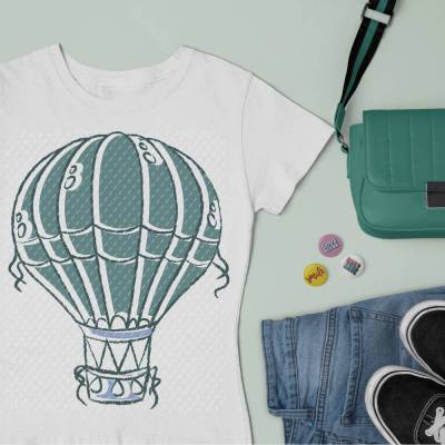 Plotterdatei Heißluftballon, 2-farbig