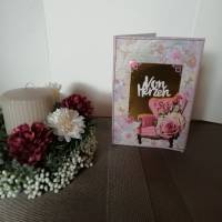 Geburtstagskarte zum 50.ten für eine Frau mit rosafarbenen Rosen Bild 2