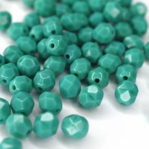 20   Opaque Turquoise böhmische Perlen 6mm, tschechische feuerpolierte facettierte Glasperlen DIY Glasschliff Bild 2