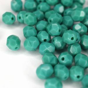 20   Opaque Turquoise böhmische Perlen 6mm, tschechische feuerpolierte facettierte Glasperlen DIY Glasschliff Bild 3
