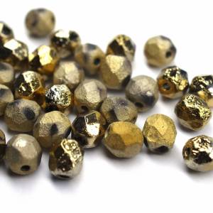 20 Crystal Etched Amber Full böhmische Perlen 6mm, tschechische feuerpolierte facettierte Glasperlen DIY Glasschliff Bild 1