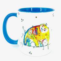 Tasse mit Elefant Gertrude, blau, Funny-Art, Geschenk für Elefanten-Liebhaber und Wildschützer Bild 3