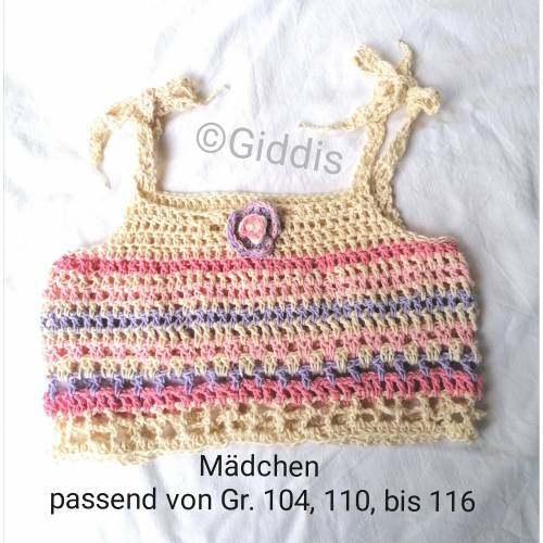 Mädchen Sommertop 104-110-116