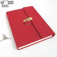 Tagebuch abschließbar, rosen-rot, DIN A5, 150 Blatt, handgefertigt Bild 1
