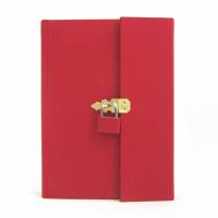 Tagebuch abschließbar, rosen-rot, DIN A5, 150 Blatt, handgefertigt Bild 2
