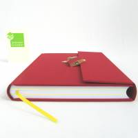 Tagebuch abschließbar, rosen-rot, DIN A5, 150 Blatt, handgefertigt Bild 3