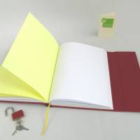 Tagebuch abschließbar, rosen-rot, DIN A5, 150 Blatt, handgefertigt Bild 4