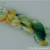 Sockenwolle, handgefärbte Wolle - "Mein kleiner grüner Kaktus" - 4-fädig - Unikat !! Bild 1
