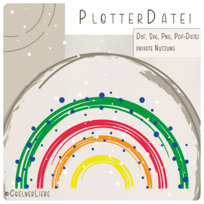 Plotterdatei Bunter Regenbogen – Fröhliches DIY-Motiv für Kinderzimmer, Party & Geschenke