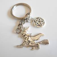 Besen Hexe  Pentagramm   Schlüsselanhänger Bild 2