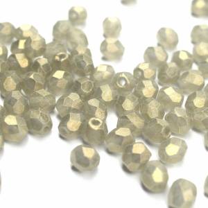 50 Sueded Gold Black Diamond böhmische Perlen 4mm, tschechische feuerpolierte facettierte Glasperlen DIY Glasschliff 4mm Bild 2