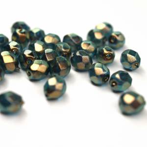 50 Halo Azurite böhmische Perlen 4mm, tschechische feuerpolierte facettierte Glasperlen DIY Glasschliff 4mm Bild 1